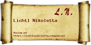 Lichtl Nikoletta névjegykártya